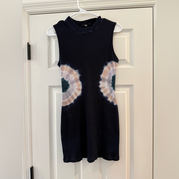 Monrow Tie Dye Dress Sleeveless Ribbed Mini Tank Dress Womens Medium - Picture 3 of 5